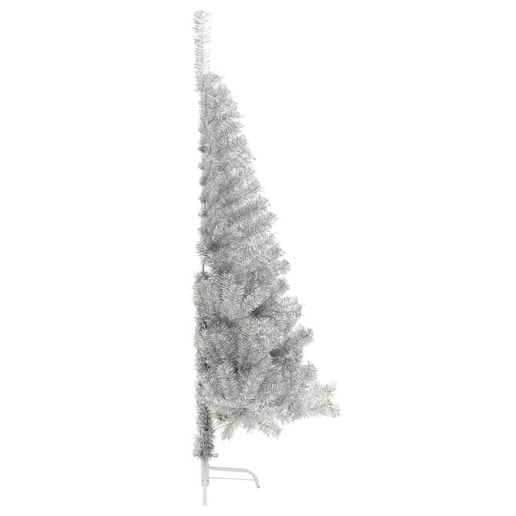 Albero di Natale artificiale con luci integrate Argento 150 cm