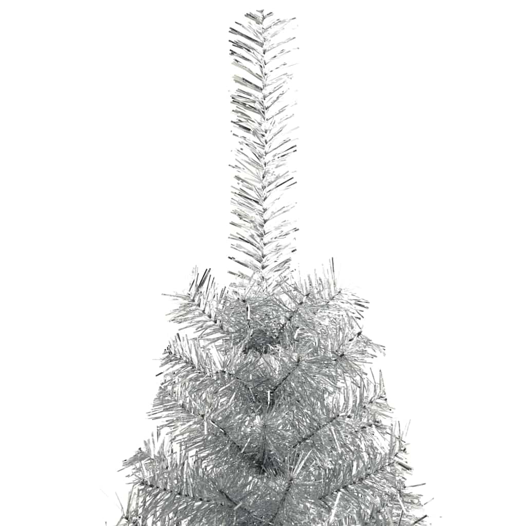 Albero di Natale artificiale con luci integrate Argento 180 cm