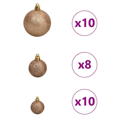 Albero di Natale artificiale con luci integrate Argento 180 cm