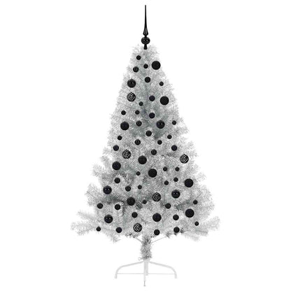 Albero di Natale artificiale con luci integrate Argento 180 cm