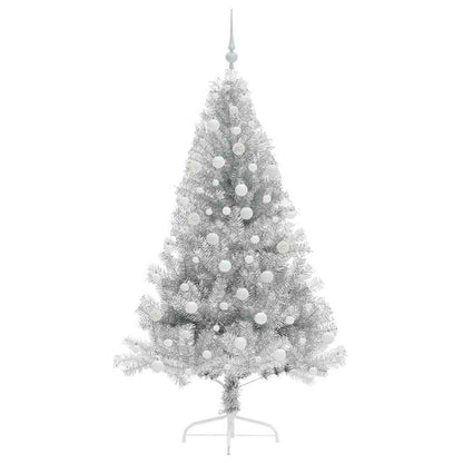 Albero di Natale artificiale con luci integrate Argento 180 cm