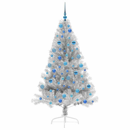 Albero di Natale artificiale con luci integrate Argento 180 cm