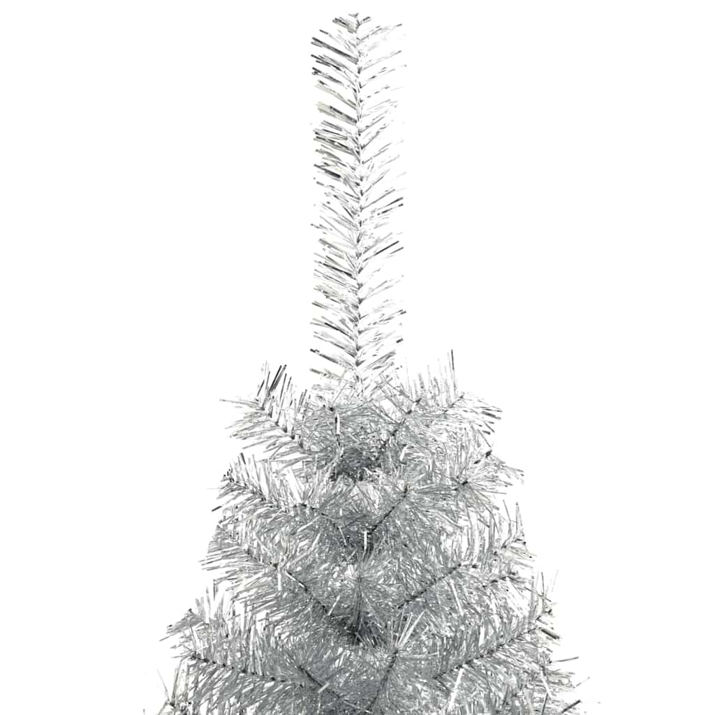 Albero di Natale artificiale con luci integrate Argento 210 cm