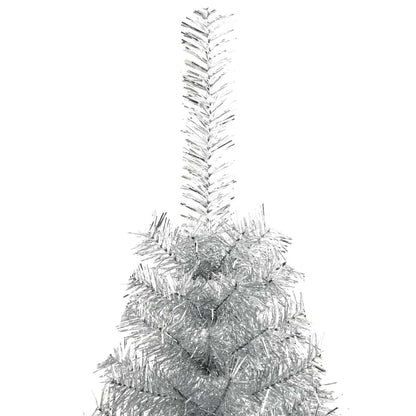 Albero di Natale artificiale con luci integrate Argento 210 cm