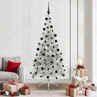 Albero di Natale artificiale con luci integrate Argento 210 cm