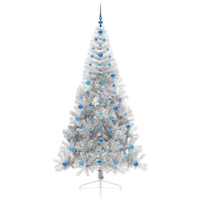 Albero di Natale artificiale con luci integrate Argento 210 cm