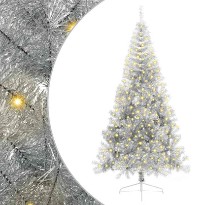 Albero di Natale artificiale con luci integrate Argento 240 cm