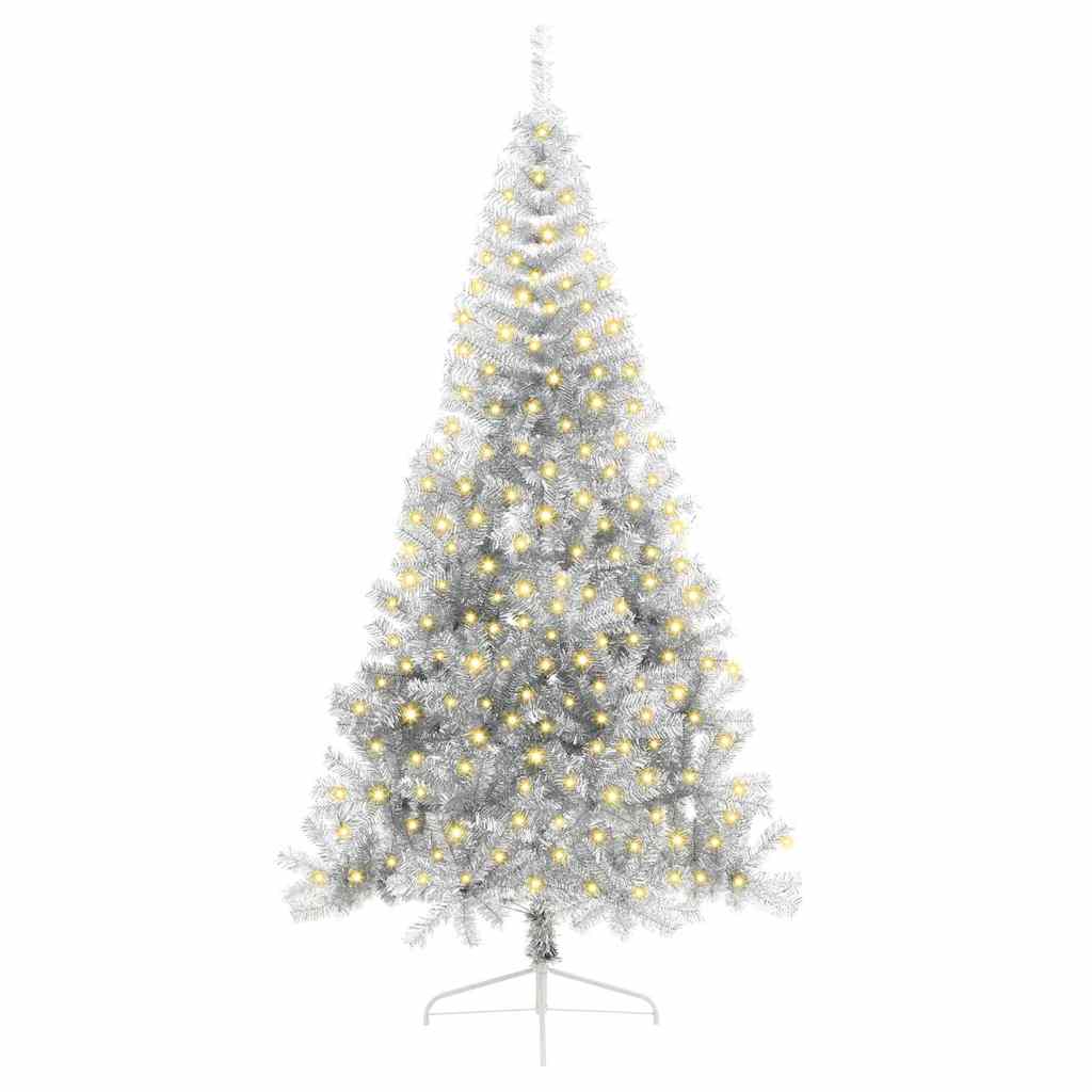 Albero di Natale artificiale con luci integrate Argento 240 cm