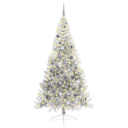 Albero di Natale artificiale con luci integrate Argento 240 cm