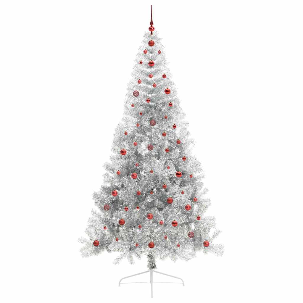 Albero di Natale artificiale con luci integrate Argento 240 cm