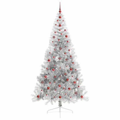 Albero di Natale artificiale con luci integrate Argento 240 cm