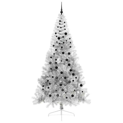 Albero di Natale artificiale con luci integrate Argento 240 cm