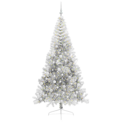 Albero di Natale artificiale con luci integrate Argento 240 cm