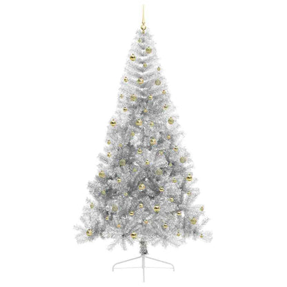 Albero di Natale artificiale con luci integrate Argento 240 cm