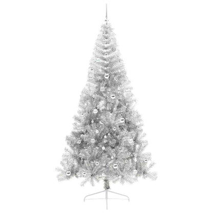 Albero di Natale artificiale con luci integrate Argento 240 cm