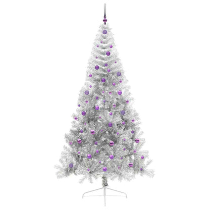 Albero di Natale artificiale con luci integrate Argento 240 cm