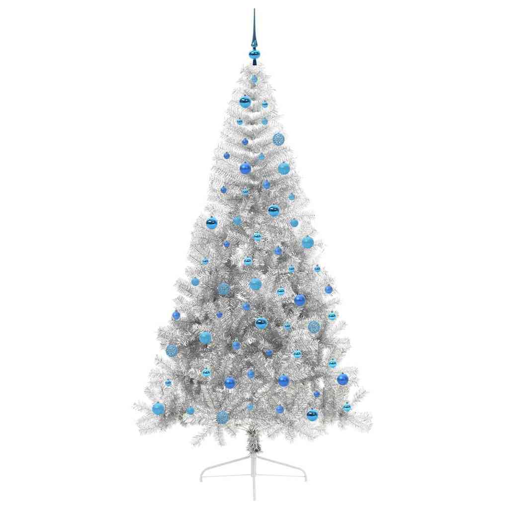 Albero di Natale artificiale con luci integrate Argento 240 cm