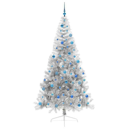 Albero di Natale artificiale con luci integrate Argento 240 cm