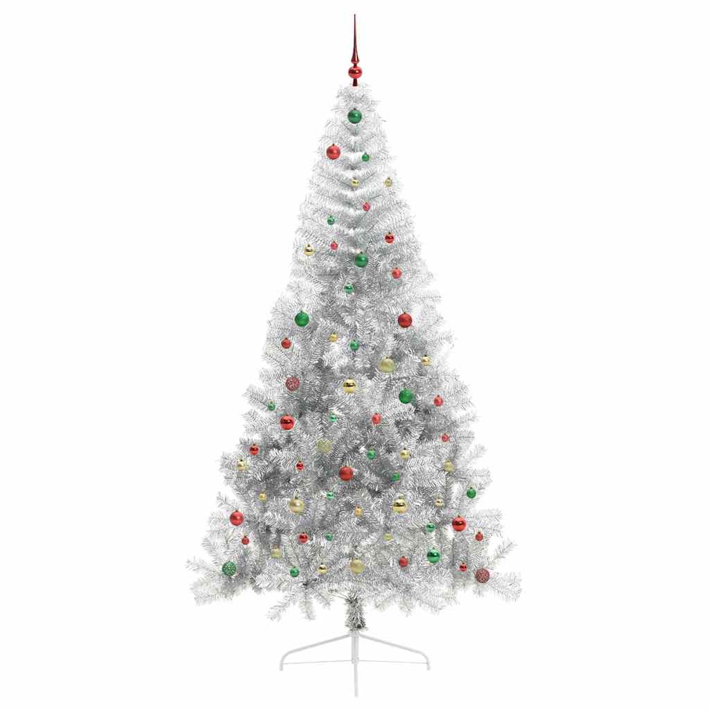 Albero di Natale artificiale con luci integrate Argento 240 cm