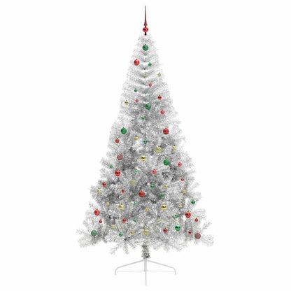Albero di Natale artificiale con luci integrate Argento 240 cm