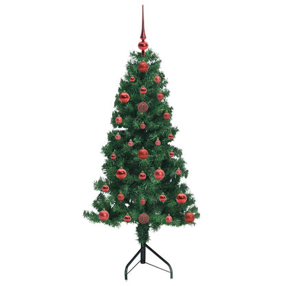 Albero di Natale Artificiale Angolare con 150 LED Verde 120 cm