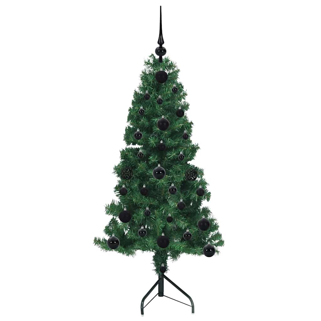 Albero di Natale Artificiale Angolare con 150 LED Verde 120 cm
