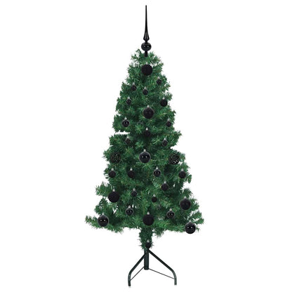 Albero di Natale Artificiale Angolare con 150 LED Verde 120 cm
