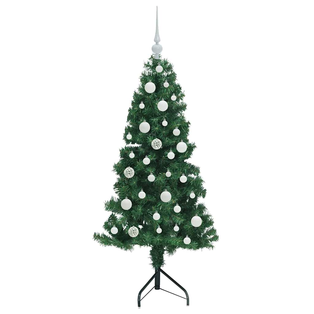 Albero di Natale Artificiale Angolare con 150 LED Verde 120 cm