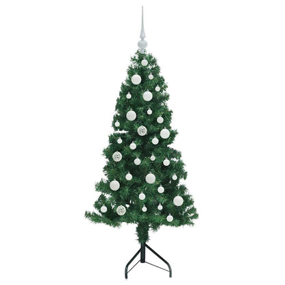 Albero di Natale Artificiale Angolare con 150 LED Verde 120 cm
