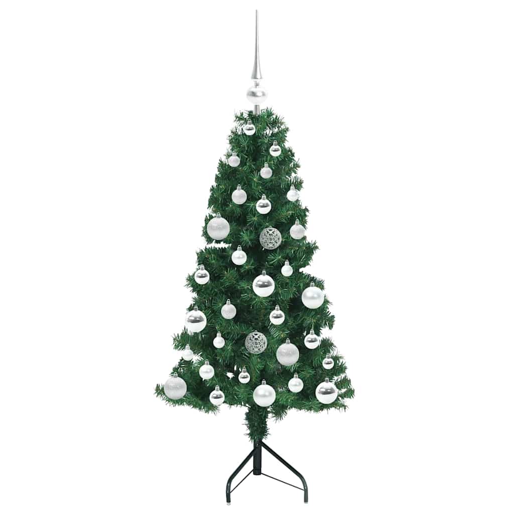 Albero di Natale Artificiale Angolare con 150 LED Verde 120 cm