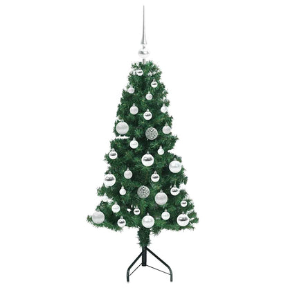 Albero di Natale Artificiale Angolare con 150 LED Verde 120 cm