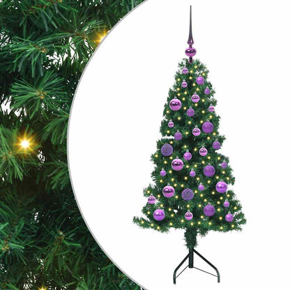 Albero di Natale Artificiale Angolare con 150 LED Verde 120 cm