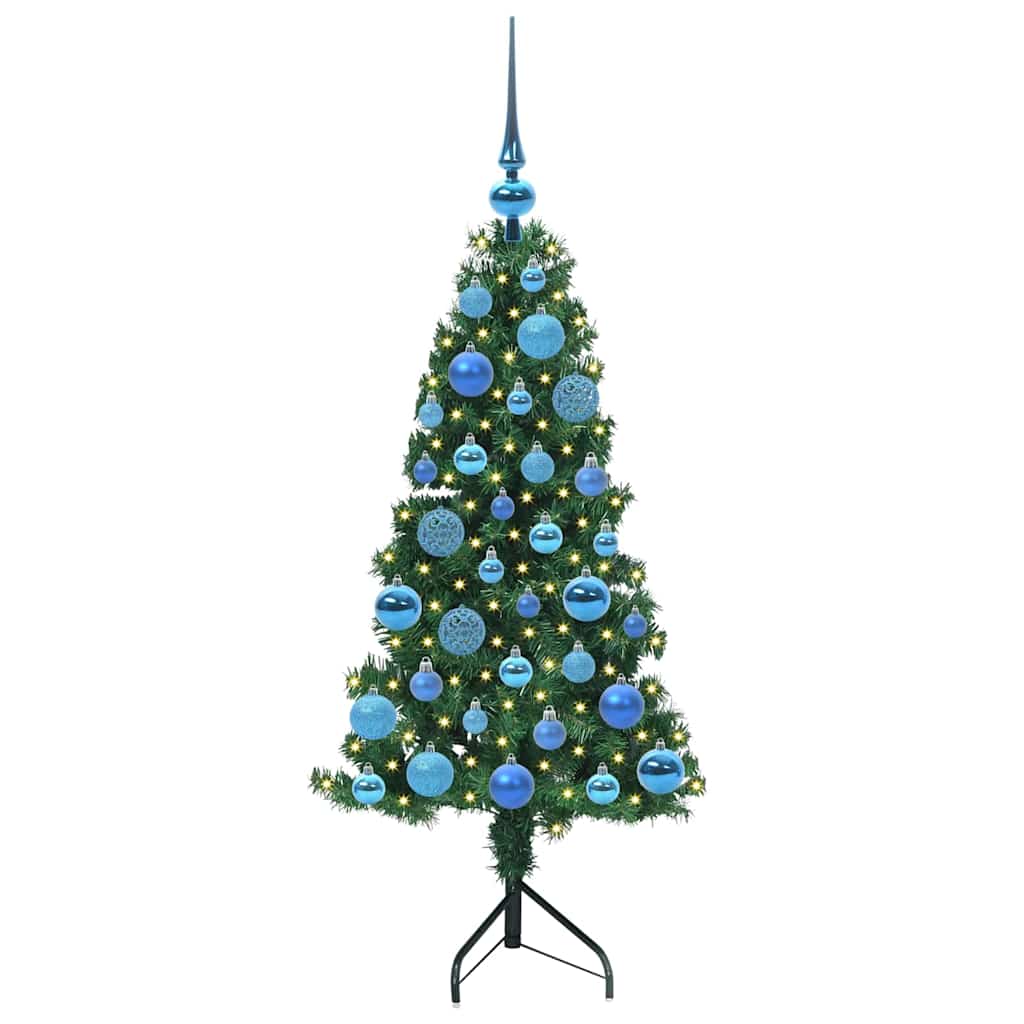 Albero di Natale Artificiale Angolare con 150 LED Verde 120 cm