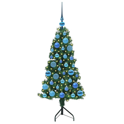 Albero di Natale Artificiale Angolare con 150 LED Verde 120 cm