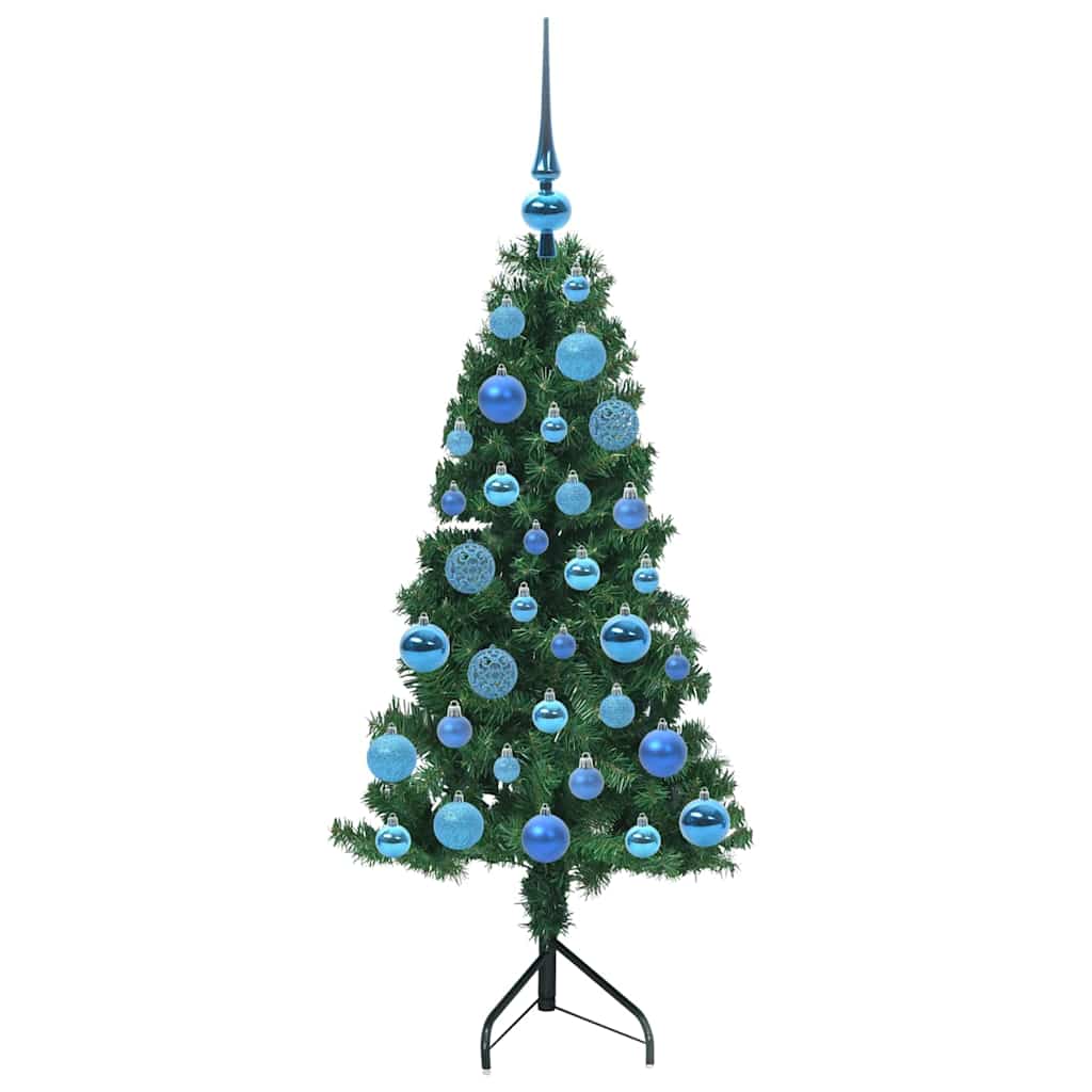 Albero di Natale Artificiale Angolare con 150 LED Verde 120 cm