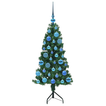Albero di Natale Artificiale Angolare con 150 LED Verde 120 cm