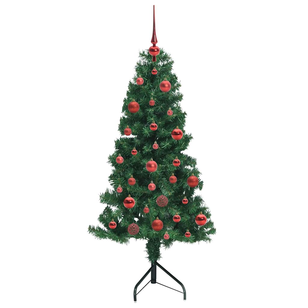 Albero di Natale Artificiale Angolare con 150 LED Verde 150 cm