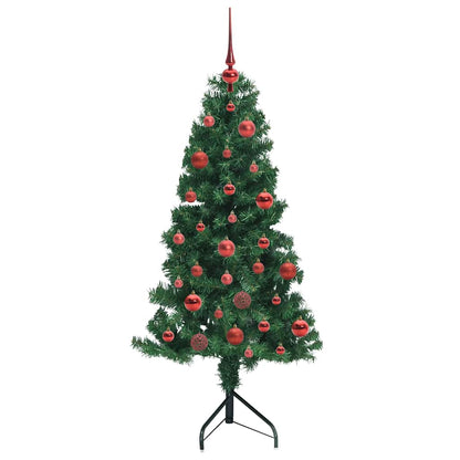 Albero di Natale Artificiale Angolare con 150 LED Verde 150 cm