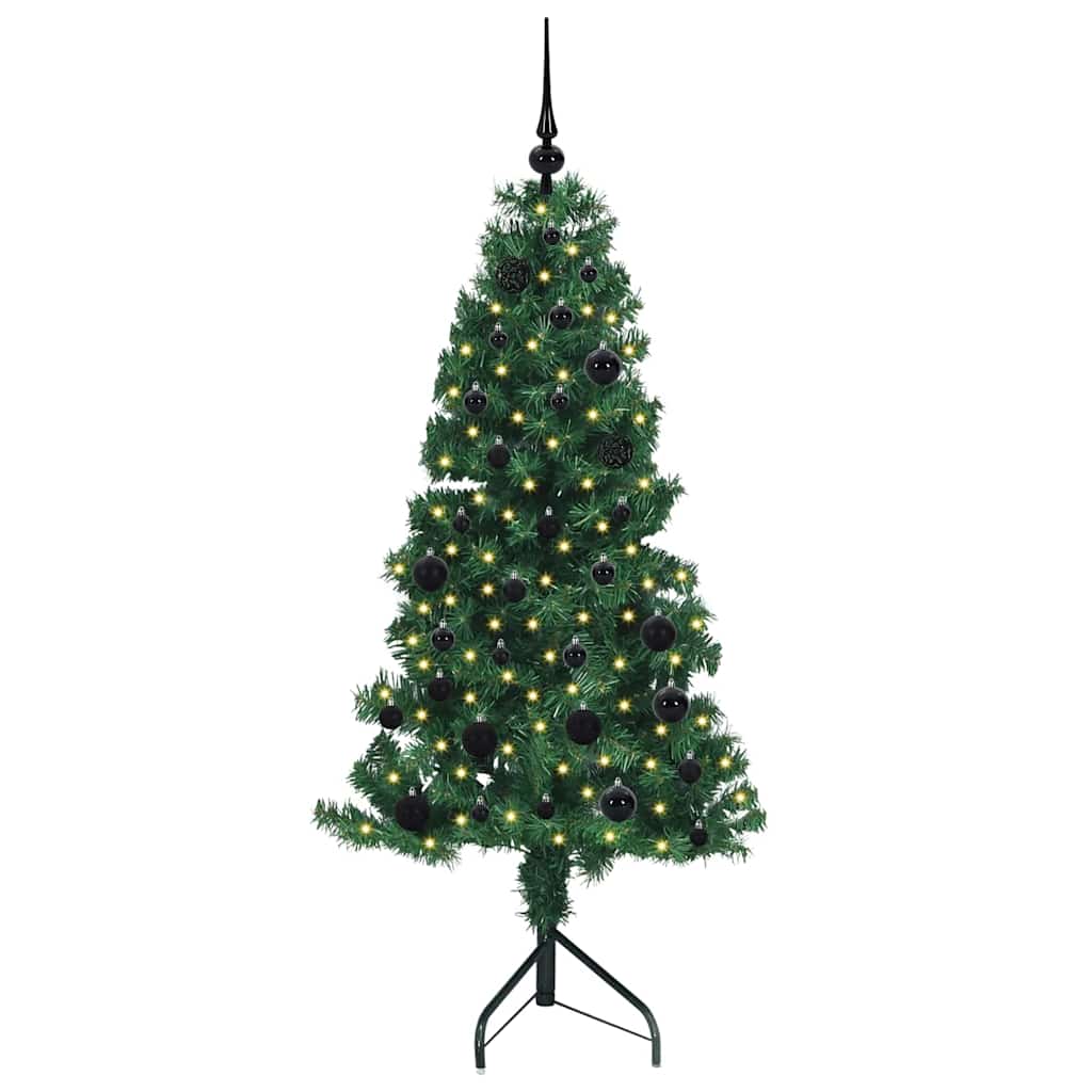 Albero di Natale Artificiale Angolare con 150 LED Verde 150 cm