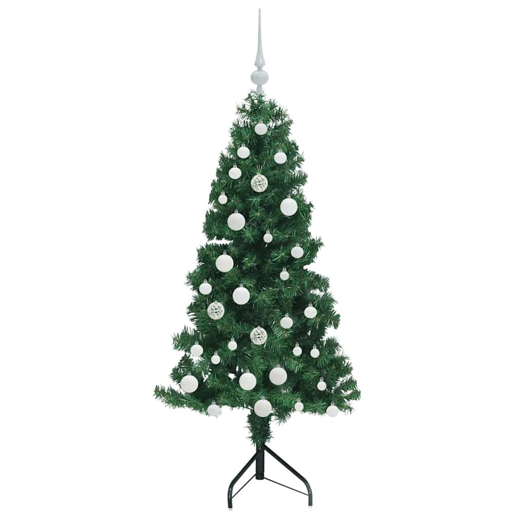 Albero di Natale Artificiale Angolare con 150 LED Verde 150 cm