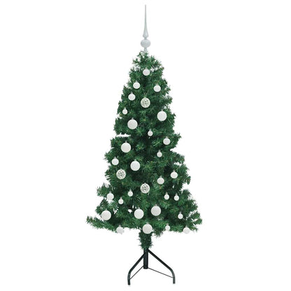Albero di Natale Artificiale Angolare con 150 LED Verde 150 cm