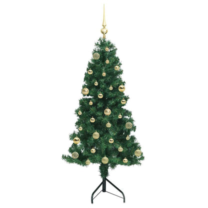 Albero di Natale Artificiale Angolare con 150 LED Verde 150 cm