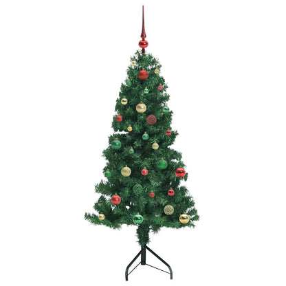 Albero di Natale Artificiale Angolare con 150 LED Verde 150 cm