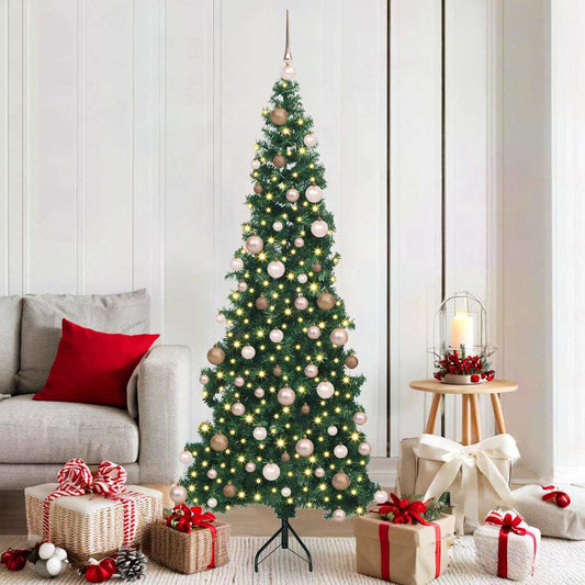 Albero di Natale Artificiale Angolare con 300 LED Verde 180 cm