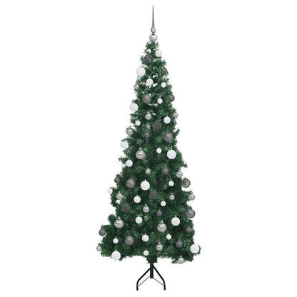 Albero di Natale Artificiale Angolare con 300 LED Verde 180 cm