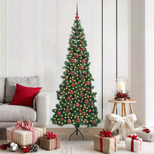 Albero di Natale Artificiale Angolare con 300 LED Verde 180 cm