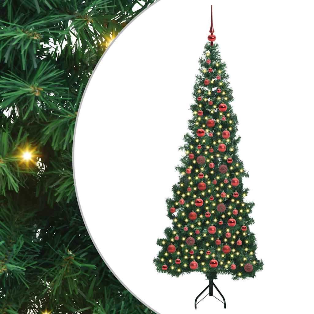 Albero di Natale Artificiale Angolare con 300 LED Verde 180 cm