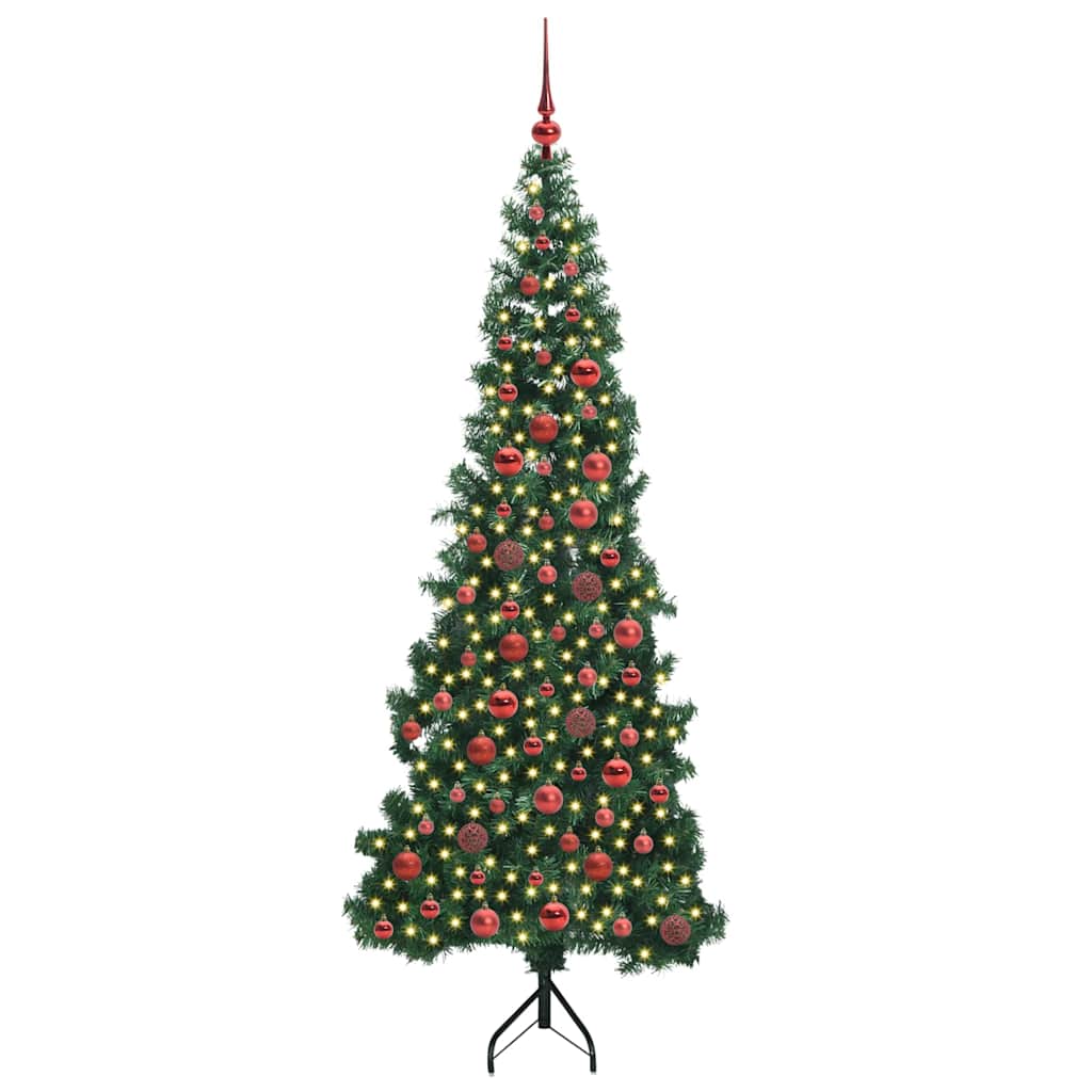 Albero di Natale Artificiale Angolare con 300 LED Verde 180 cm