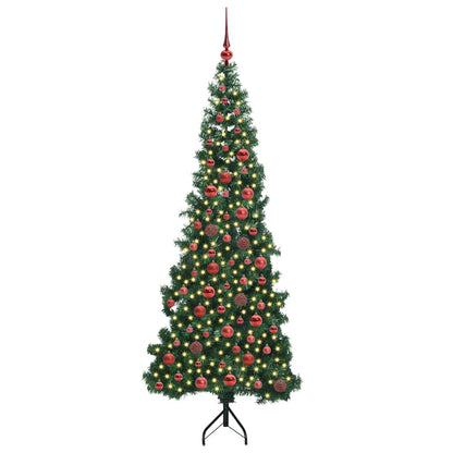 Albero di Natale Artificiale Angolare con 300 LED Verde 180 cm