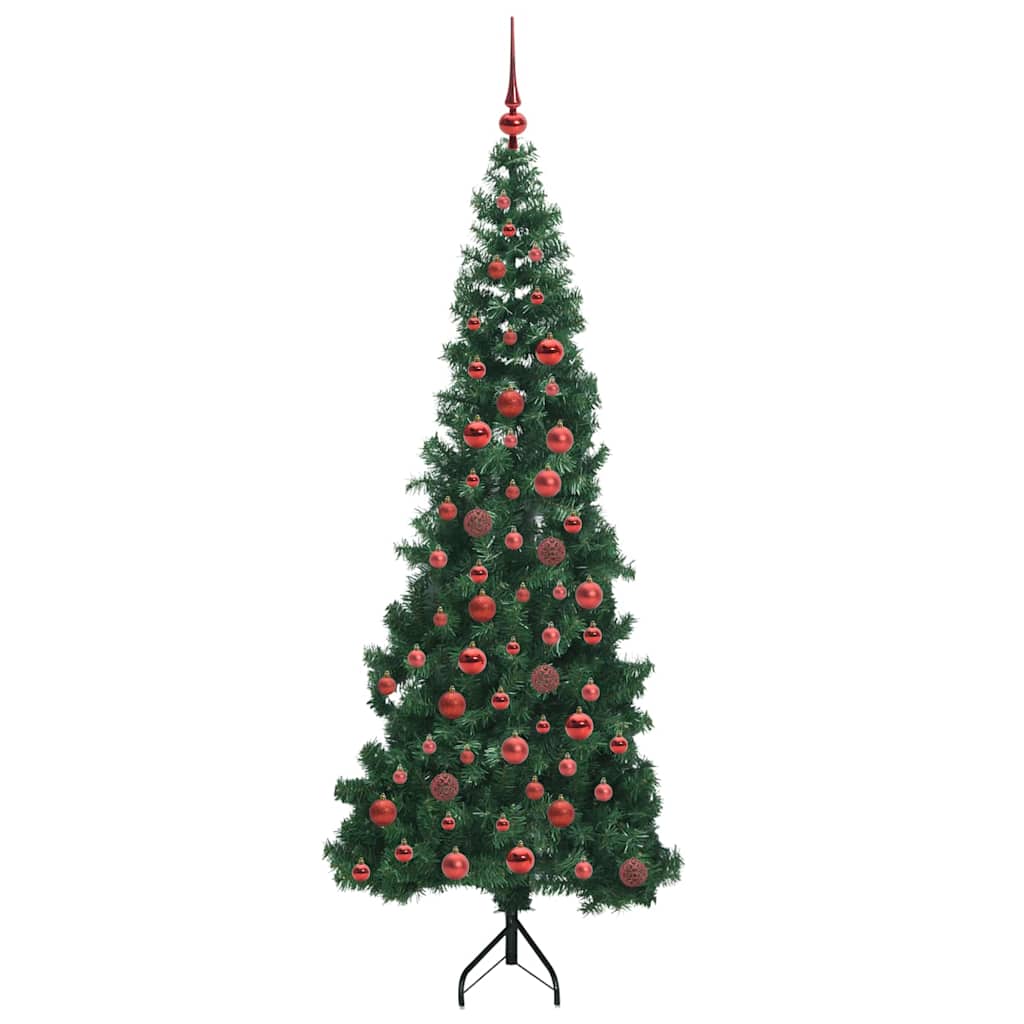Albero di Natale Artificiale Angolare con 300 LED Verde 180 cm